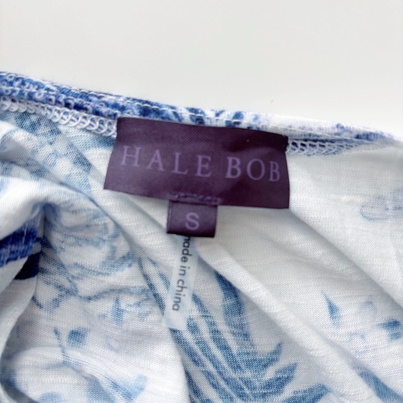 Hale Bob Tie Front Tank Top Small Blue White Floral - Picture 5 of 8